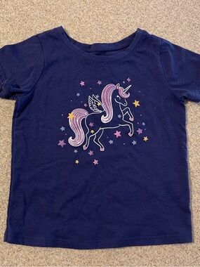 Garanimals Navy Unicorn Tee with Pink & Purple Mane